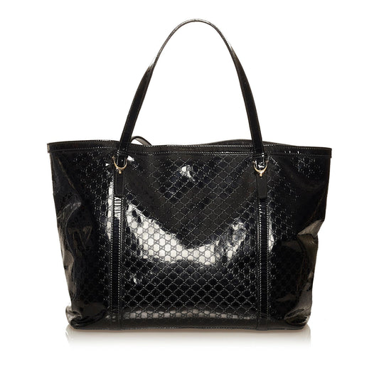 Gucci Microguccissima Nice SHG Leather Patent Black Tote Bag Bag Shg