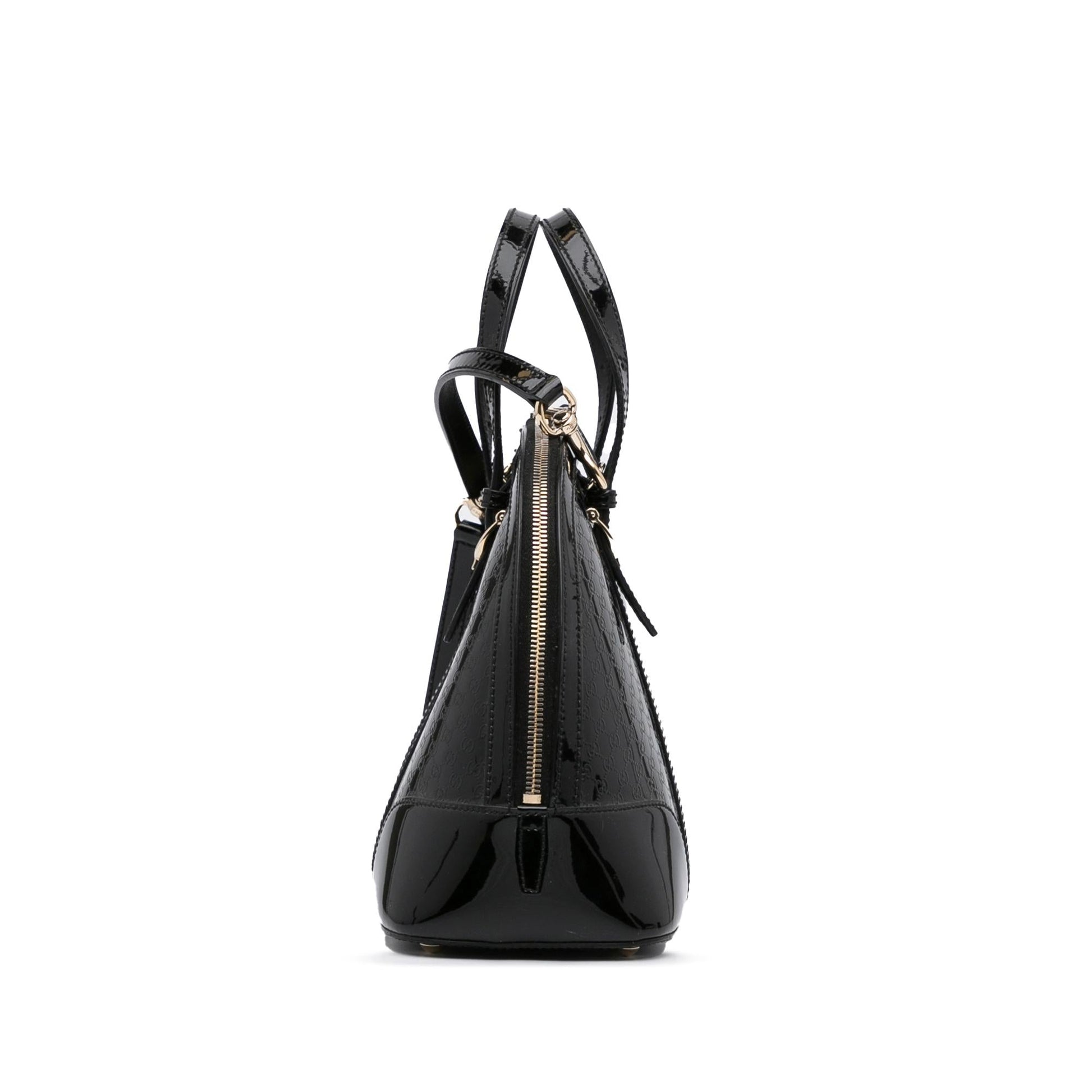 Gucci Microguccissima Nice SHG-DGOxQR Leather Patent Black Satchel Bag