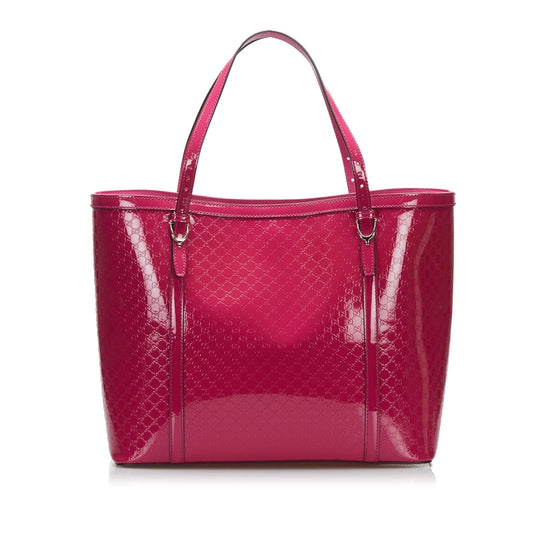 Gucci Microguccissima Nice SHG-xc7rA1 Leather Patent Pink Tote Bag