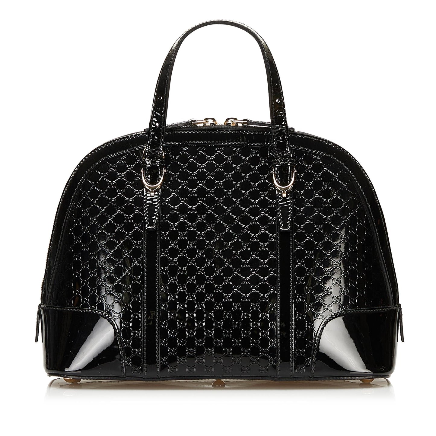 Gucci Microguccissima Nice SHG Leather Patent Black Satchel Bag