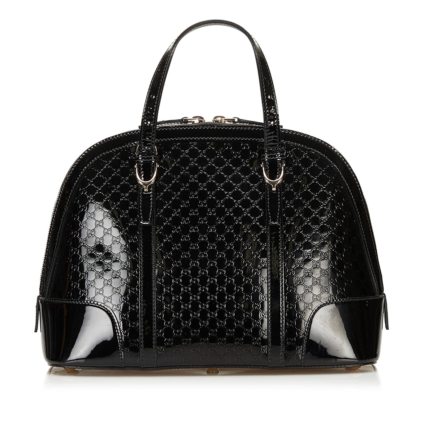Gucci Microguccissima Nice SHG Leather Patent Black Satchel Bag