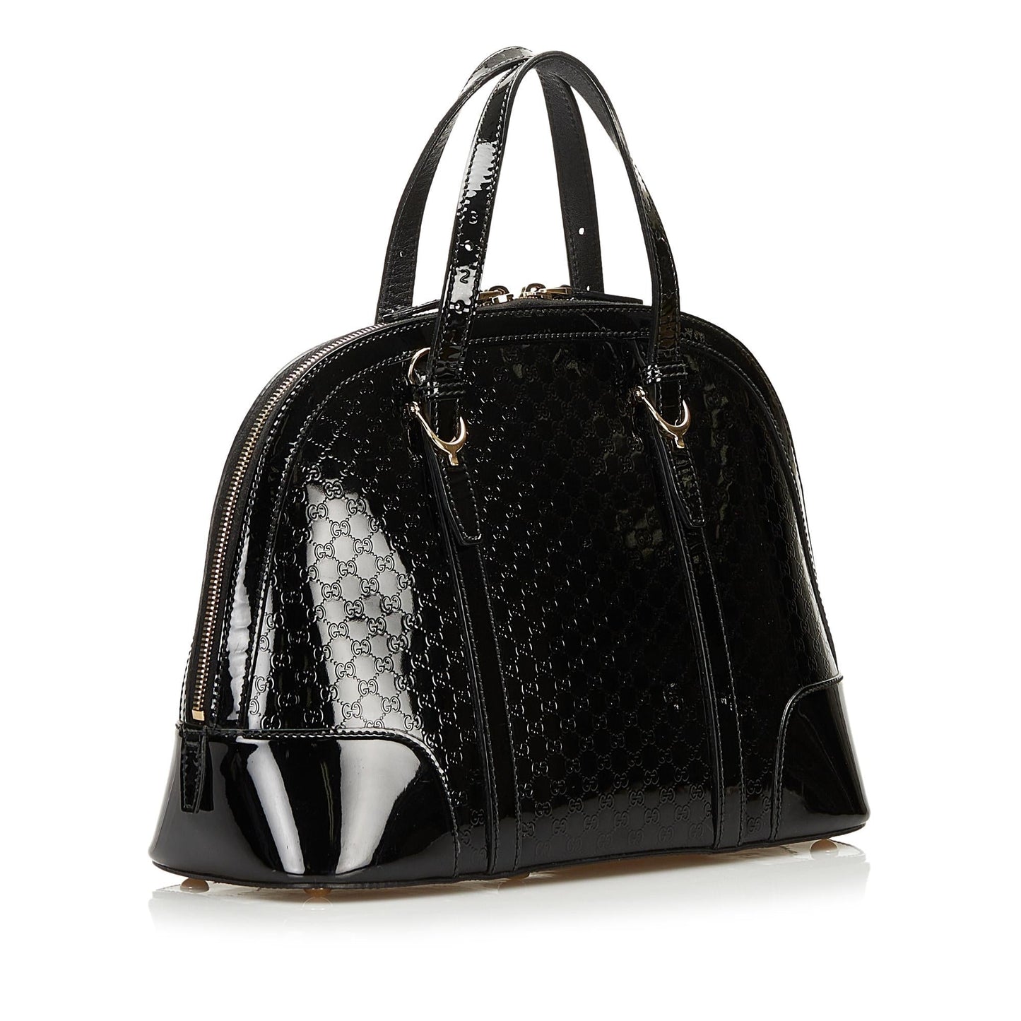 Gucci Microguccissima Nice SHG Leather Patent Black Satchel Bag