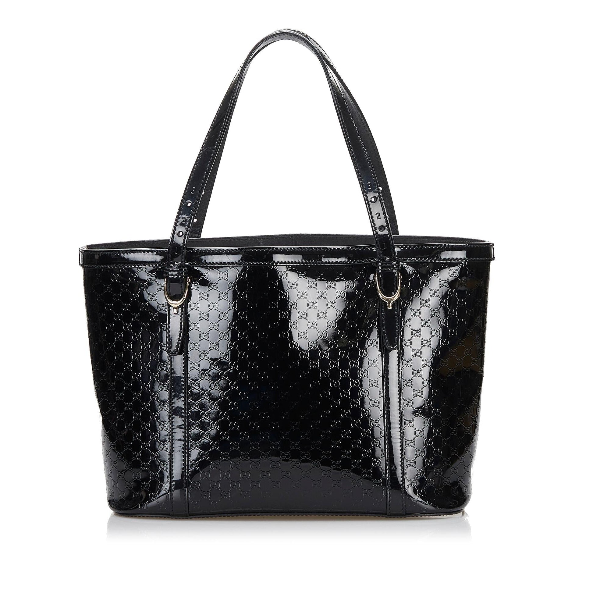 Gucci Microguccissima Nice SHG Leather Patent Black Tote Bag