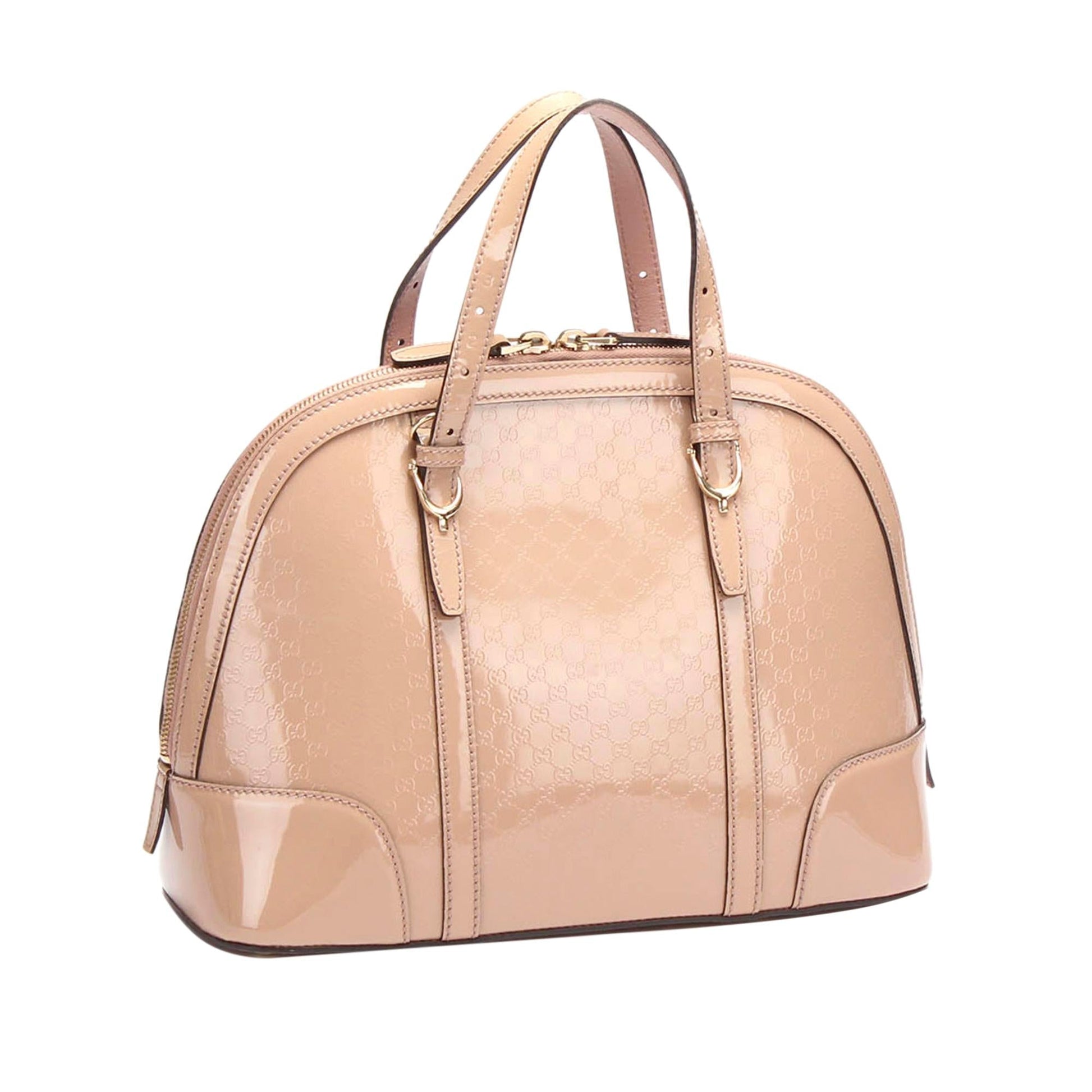 Gucci Microguccissima Nice SHG-csUmns Leather Patent Brown Satchel Bag