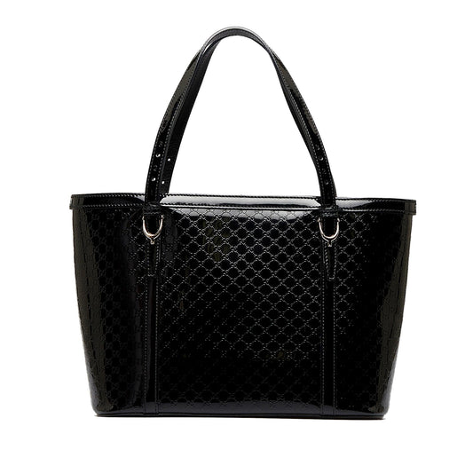 Gucci Microguccissima Nice SHG-yAfoR4 Leather Patent Black Tote Bag