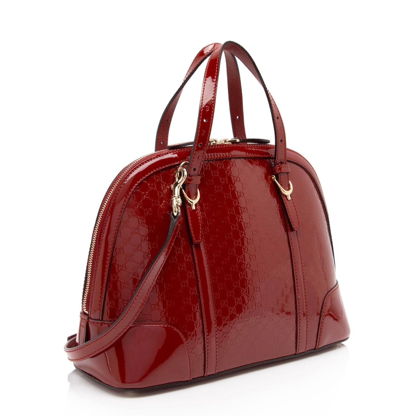 Gucci Microguccissima Nice SHF-swAQdK Leather Patent Red Satchel Bag