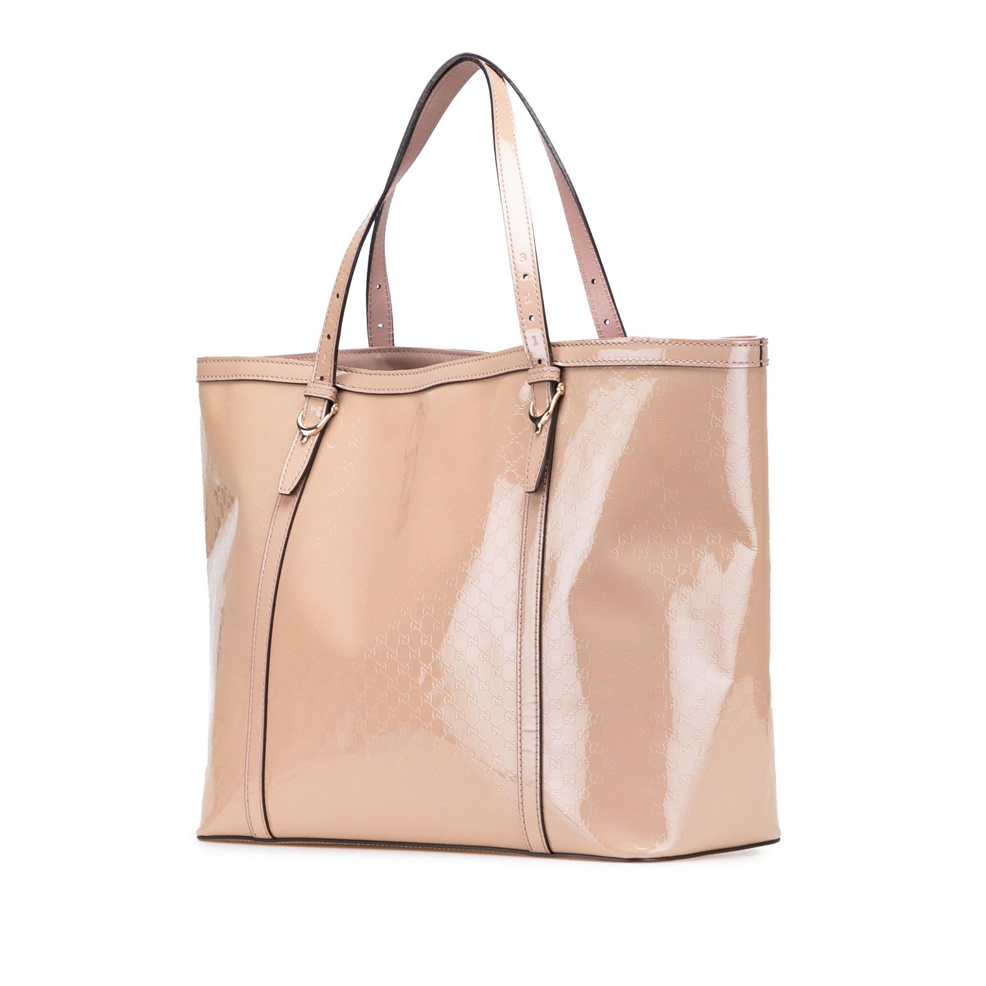 Gucci Microguccissima Nice Leather Patent Brown Tote Bag Tote 1