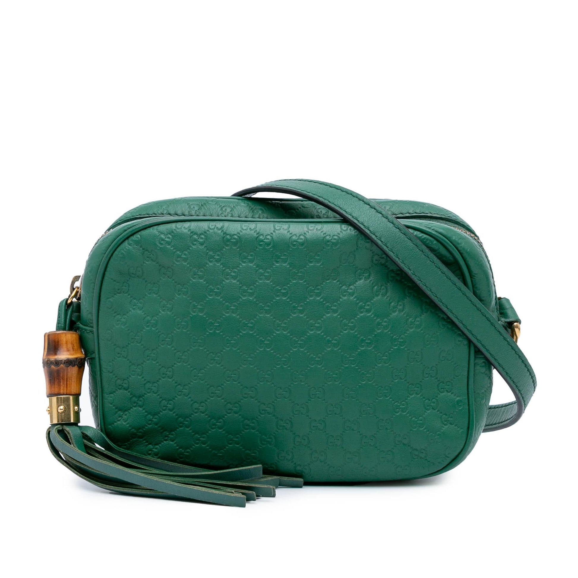 Gucci Microguccissima Sunshine Disco Camera Calf Green Crossbody Bag