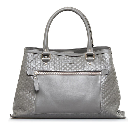 Gucci Microguccissima SHG-fY7Avd Calf Grey Tote Bag