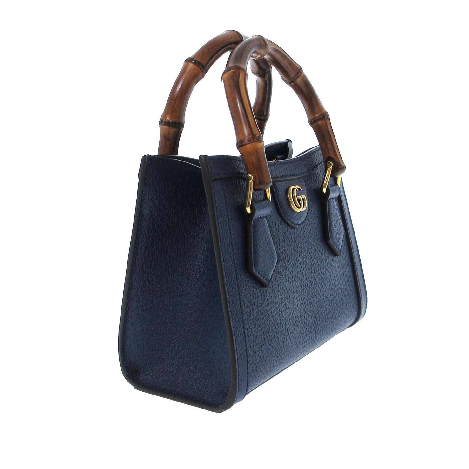 Gucci Bamboo Diana SHG-DHXaNU Calf Blue Mini Satchel Bag