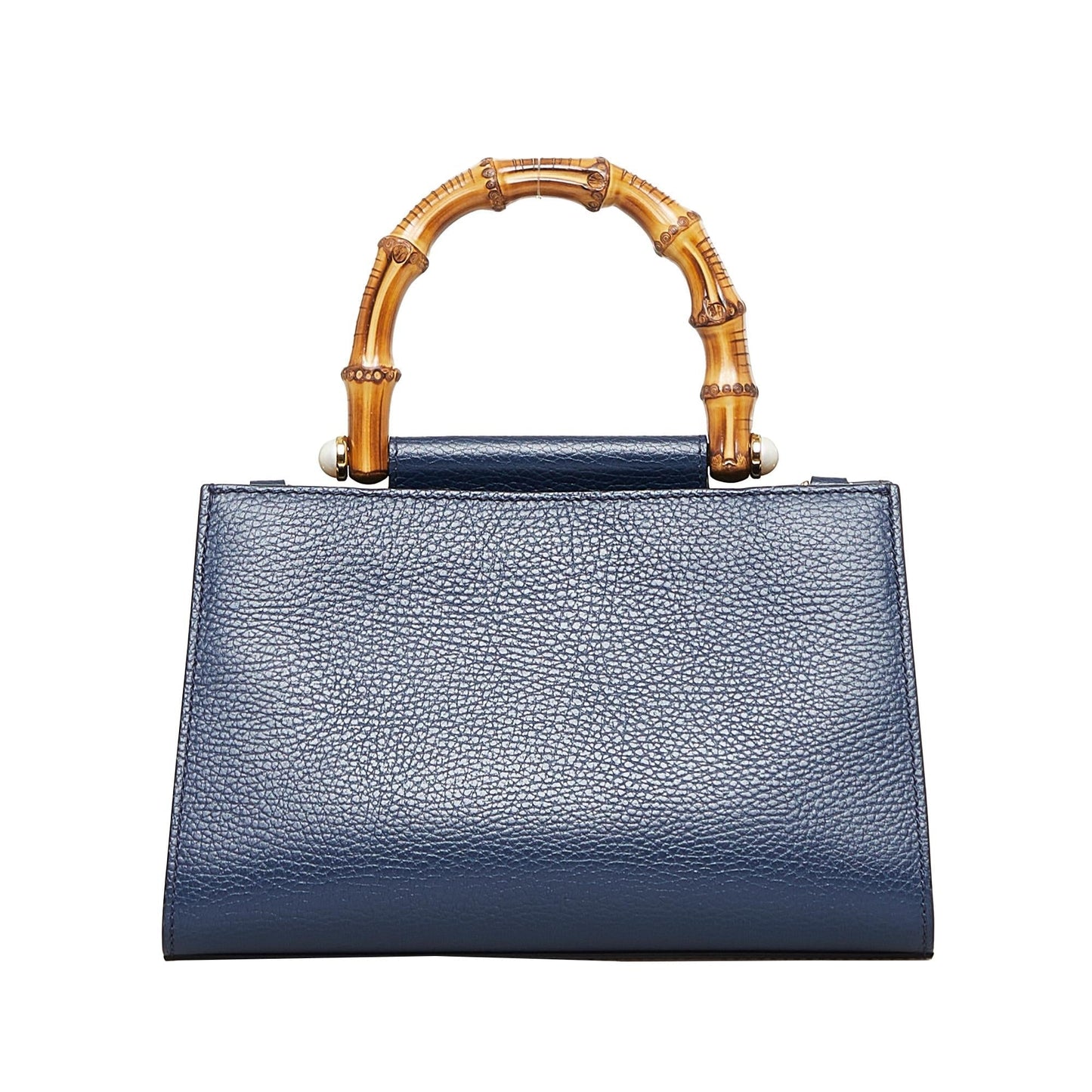 Gucci Bamboo Nymphae SHG-xVyZzB Calf Blue Mini Satchel Bag