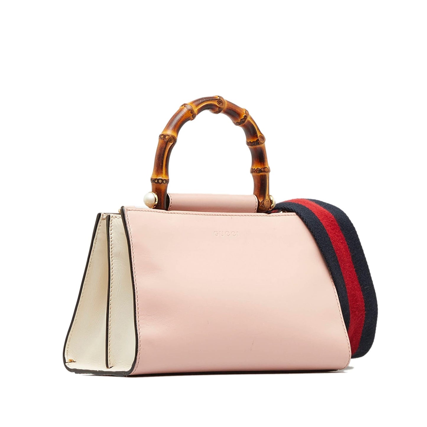 Gucci Bamboo Nymphaea SHG-I1MYUf Calf Pink Mini Satchel Bag