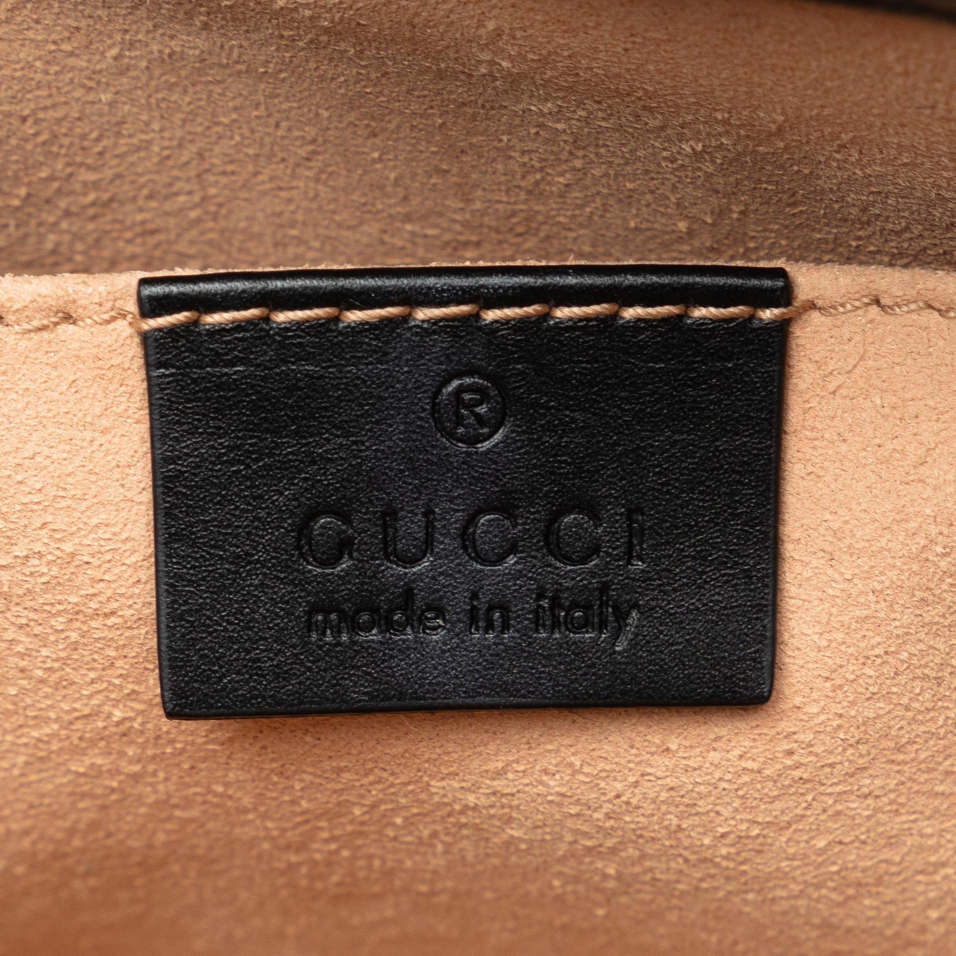 Gucci Bamboo Nymphaea SHG-GZRmls Calf Black Mini Satchel Bag