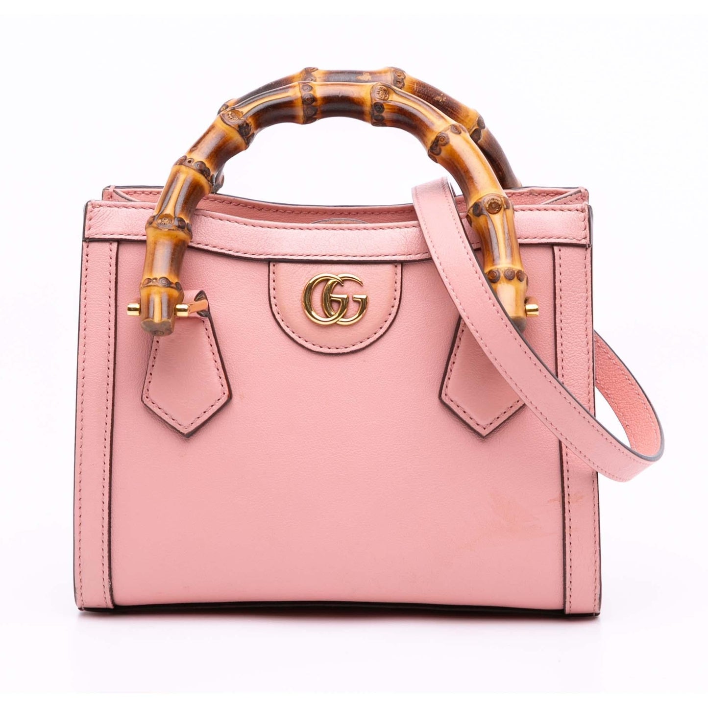 Gucci Bamboo Diana Calf Calfskin Pink Mini Satchel Bag