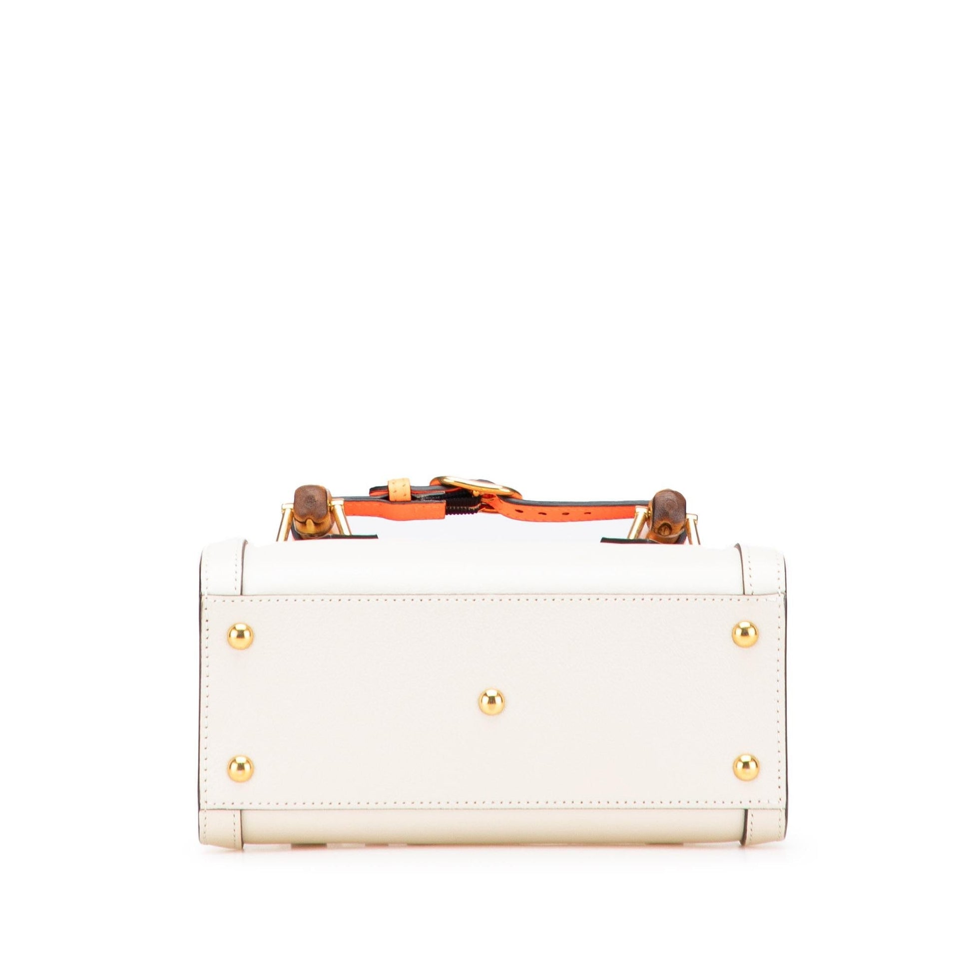 Gucci Bamboo Diana Calf Calfskin White Mini Satchel Bag