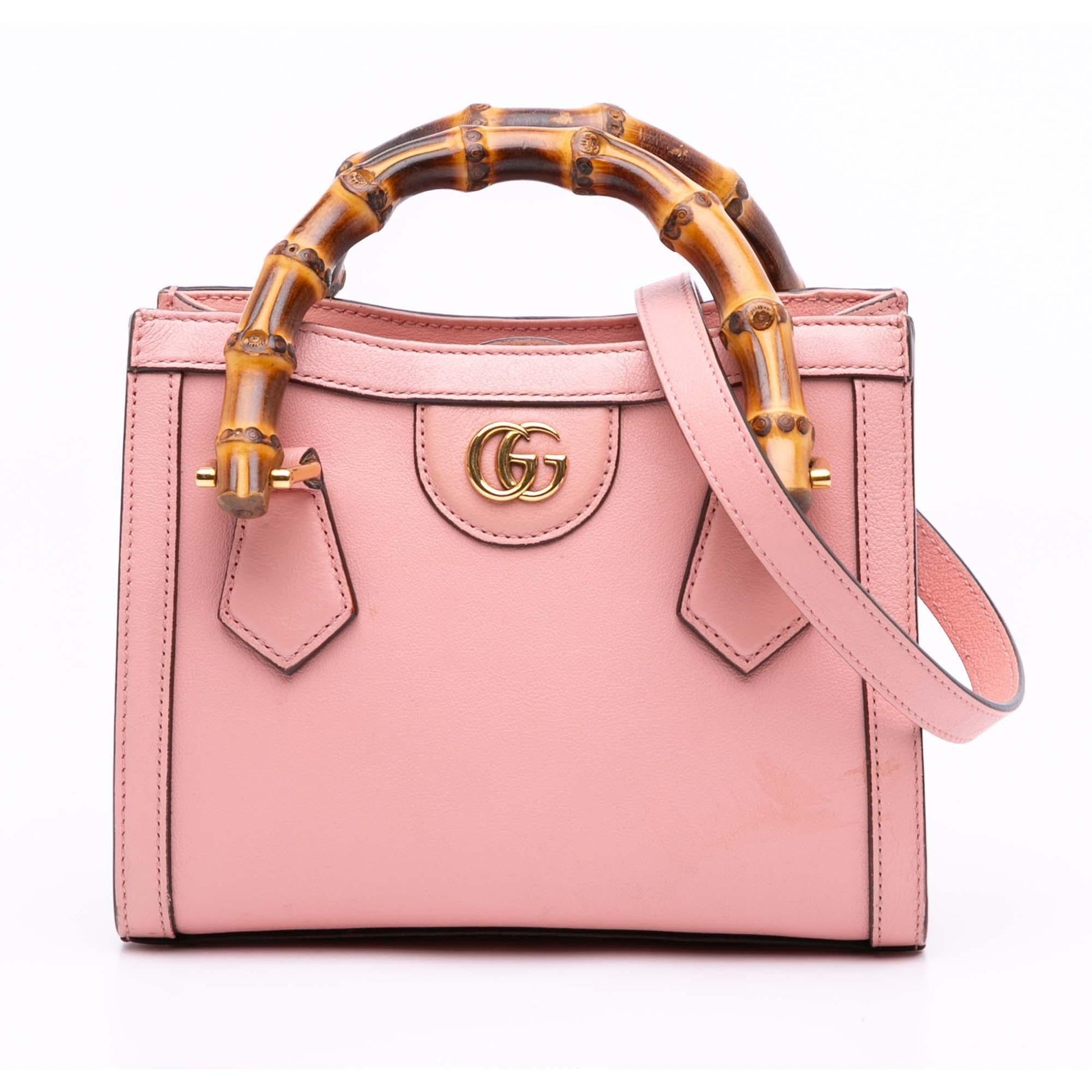 Gucci Bamboo Diana Calf Calfskin Pink Mini Satchel Bag Satchel 3
