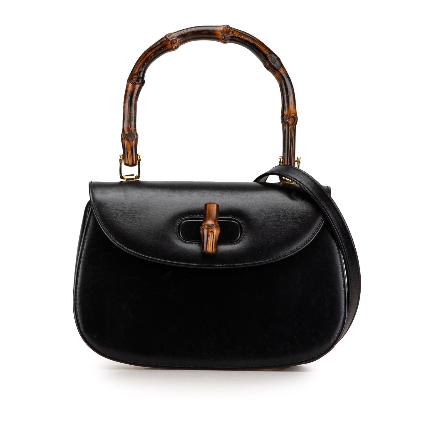 Gucci Bamboo Night SHG-VobDRl Calf Calfskin Black Mini Satchel Bag