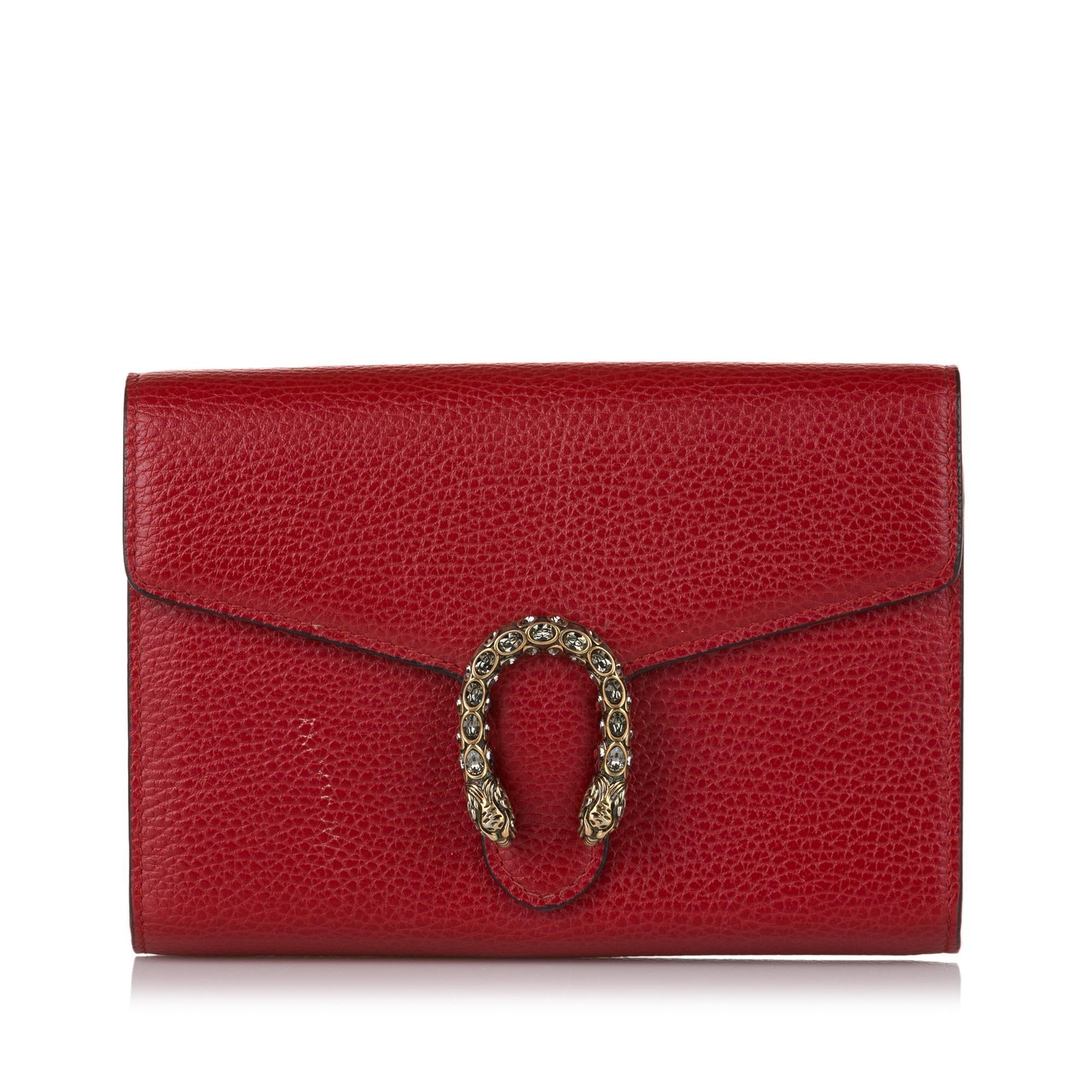 Gucci Dionysus Wallet on SHG Calf Red Mini Chain Crossbody Bag