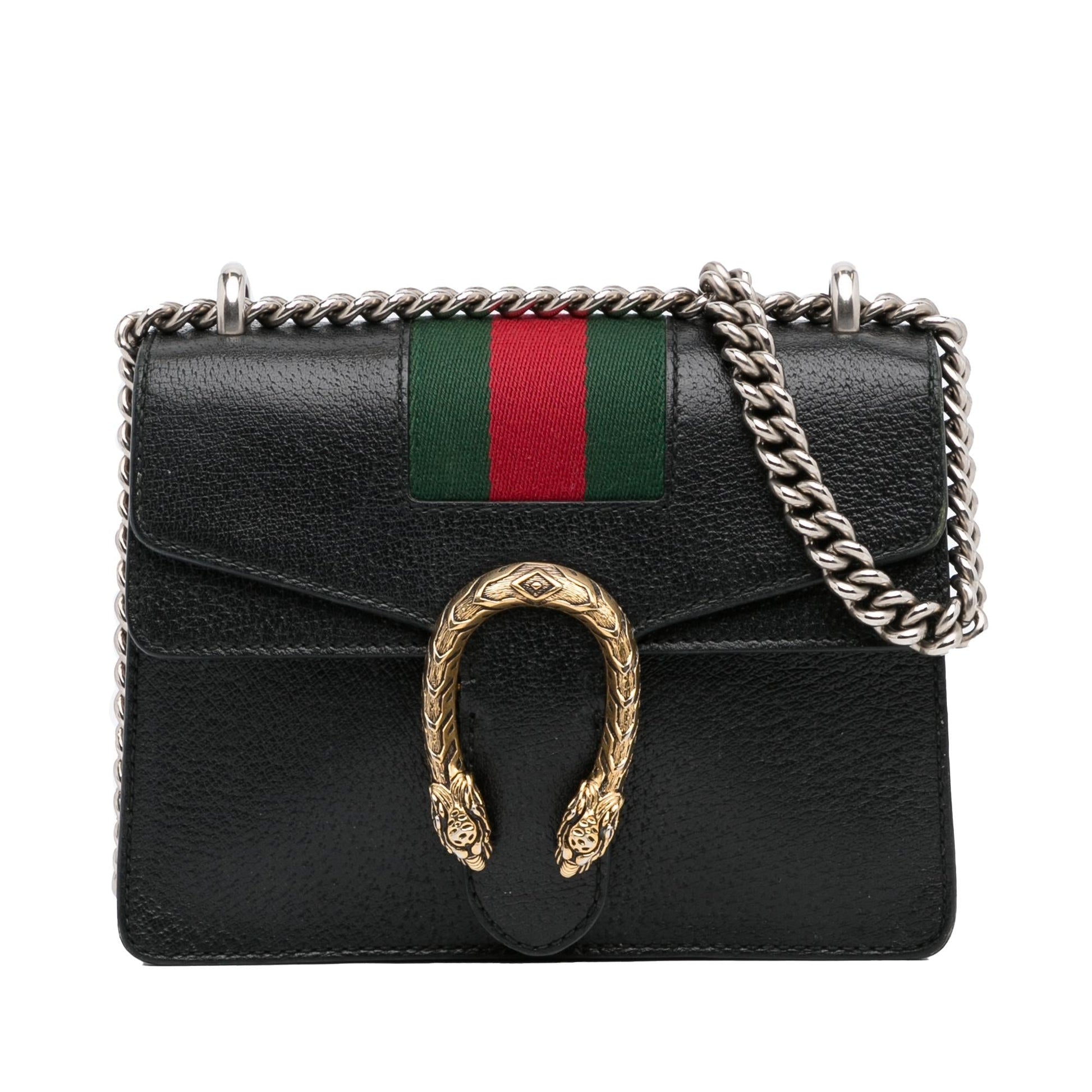 Gucci Dionysus Web SHG-lWOKqZ Calf Black Mini Crossbody Bag