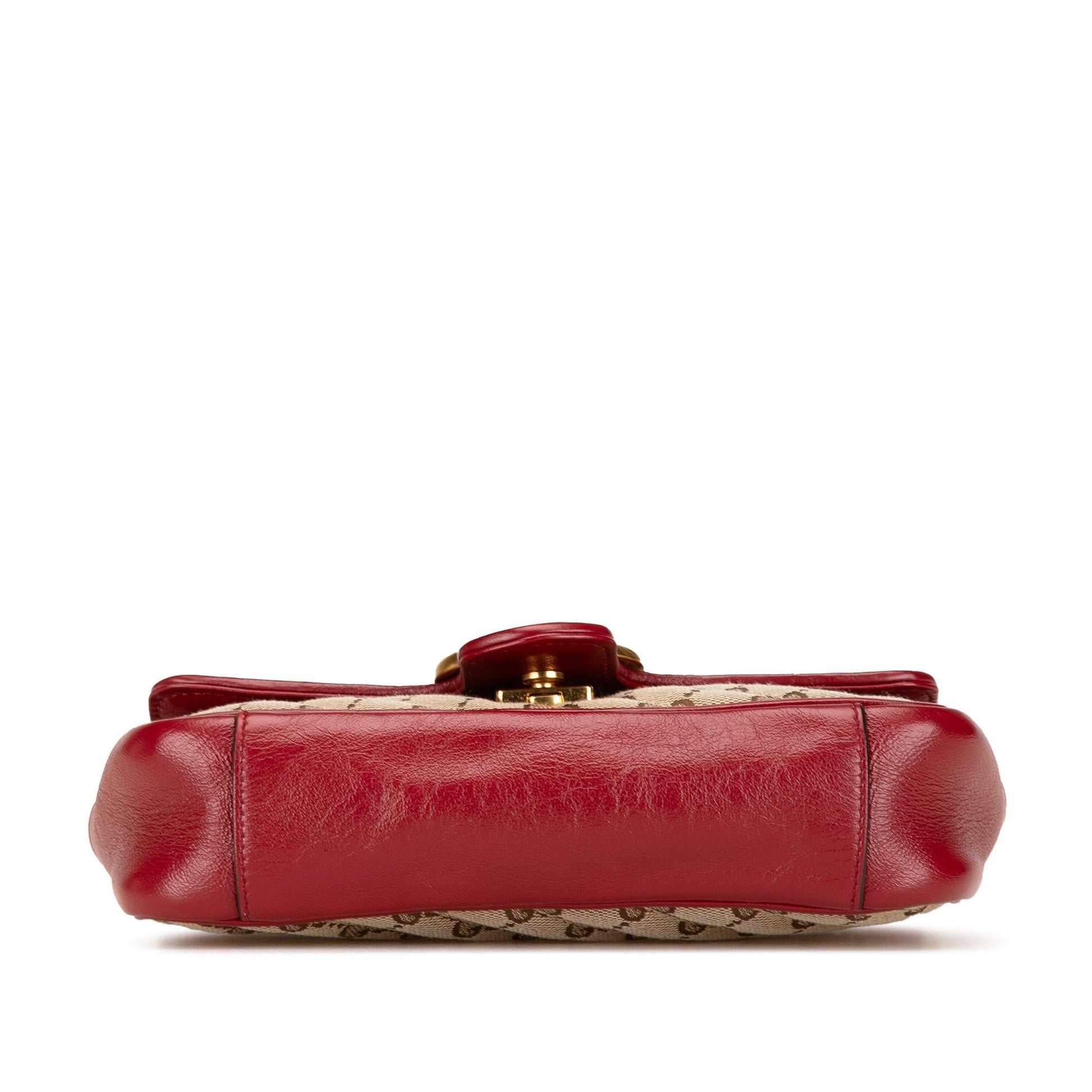 Gucci GG Marmont Flap Matelasse Canvas Calf Brown Crossbody Bag