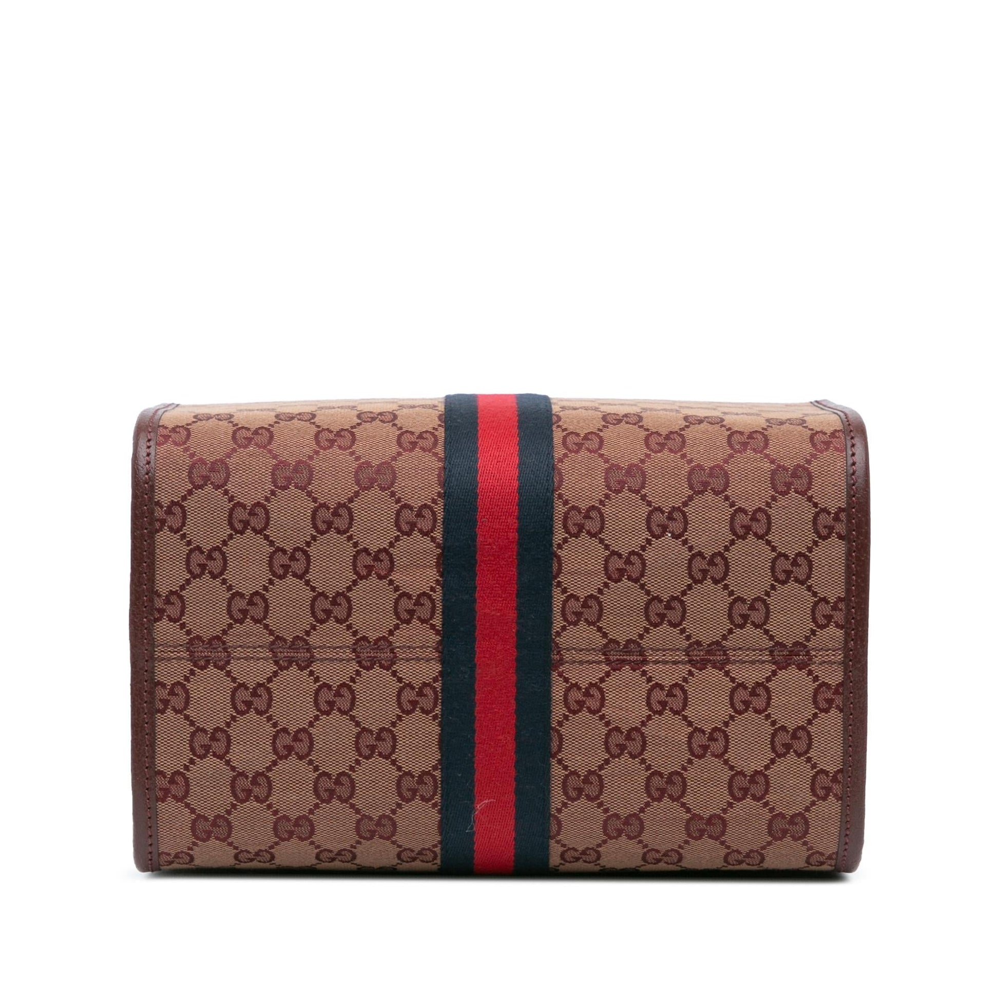 Gucci GG Ophidia Web Duffle SHG-W4bcwX Canvas Calf Red Mini Travel Bag