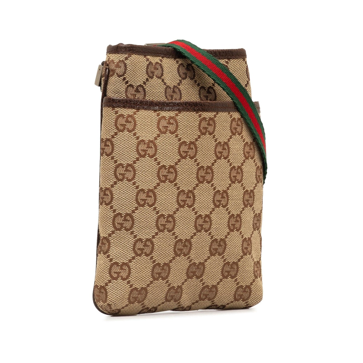 Gucci GG Web SHG-1cLFGf Canvas Brown Mini Crossbody Bag
