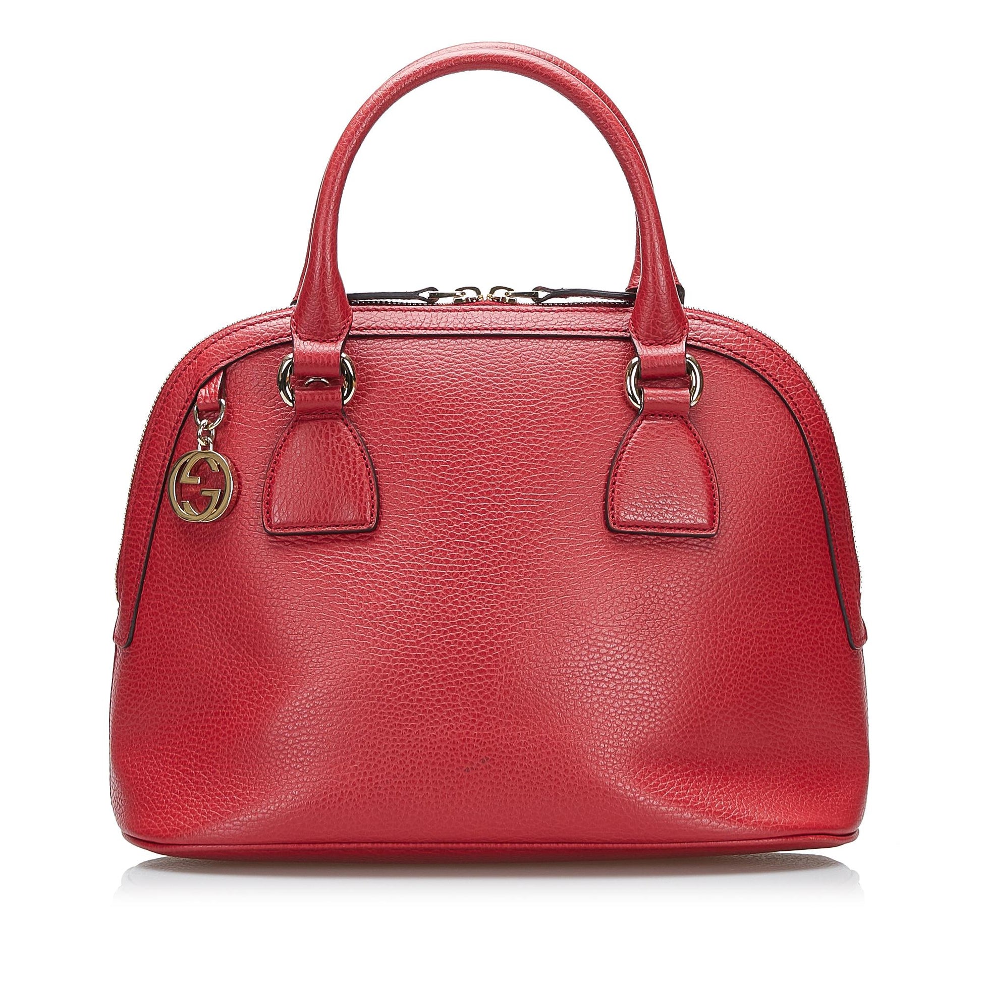 Gucci GG Charm Dome SHG-dLB9p0 Calf Red Mini Satchel Bag