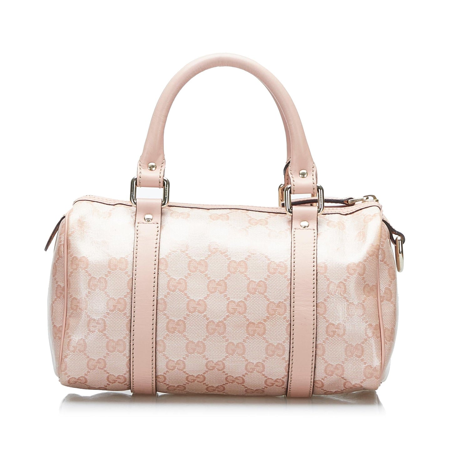 Gucci GG Crystal Joy Boston SHG-jYWoFj Canvas Calf Pink Mini Satchel Bag