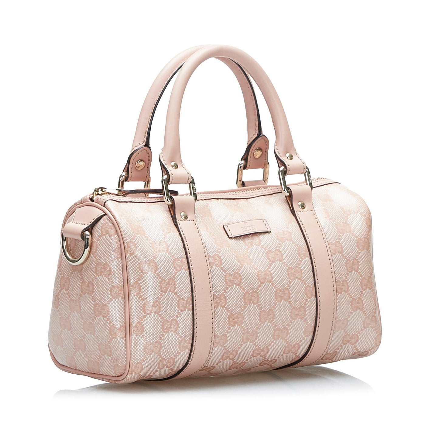 Gucci GG Crystal Joy Boston SHG-jYWoFj Canvas Calf Pink Mini Satchel Bag