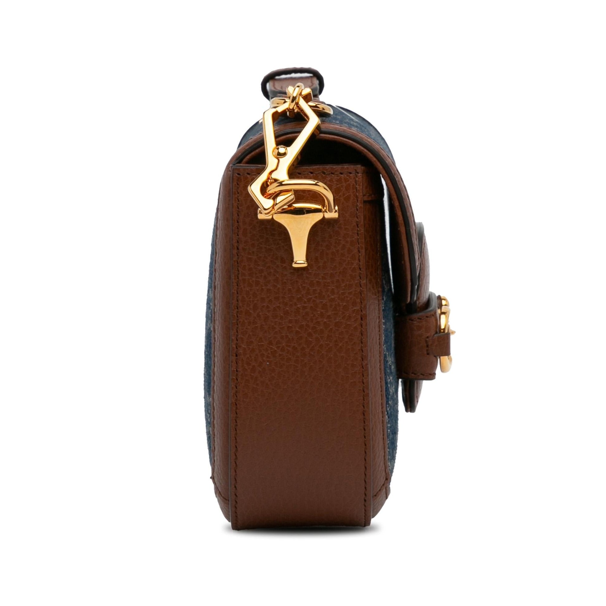 Gucci GG Horsebit SHG-7wIpkG Denim Blue Mini Satchel Bag