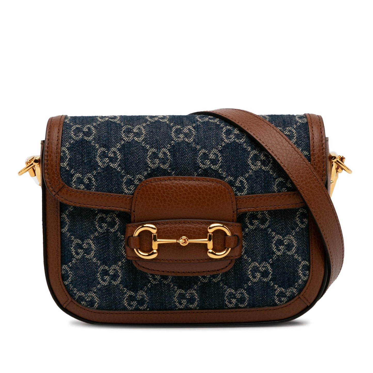 Gucci GG Horsebit SHG-7wIpkG Denim Blue Mini Satchel Bag