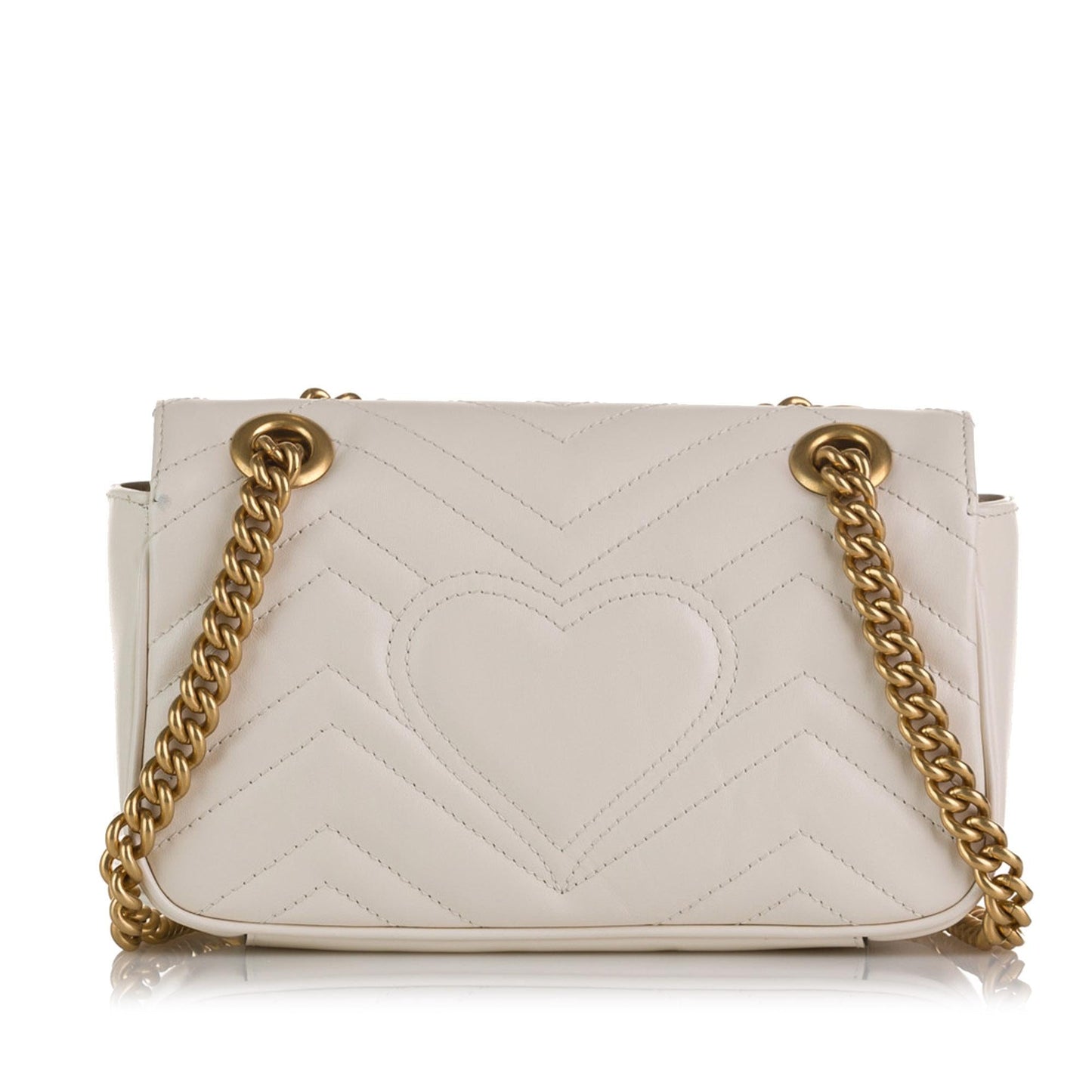 Gucci GG Marmont SHG-PqL4OQ Matelasse Calf White Mini Crossbody Bag