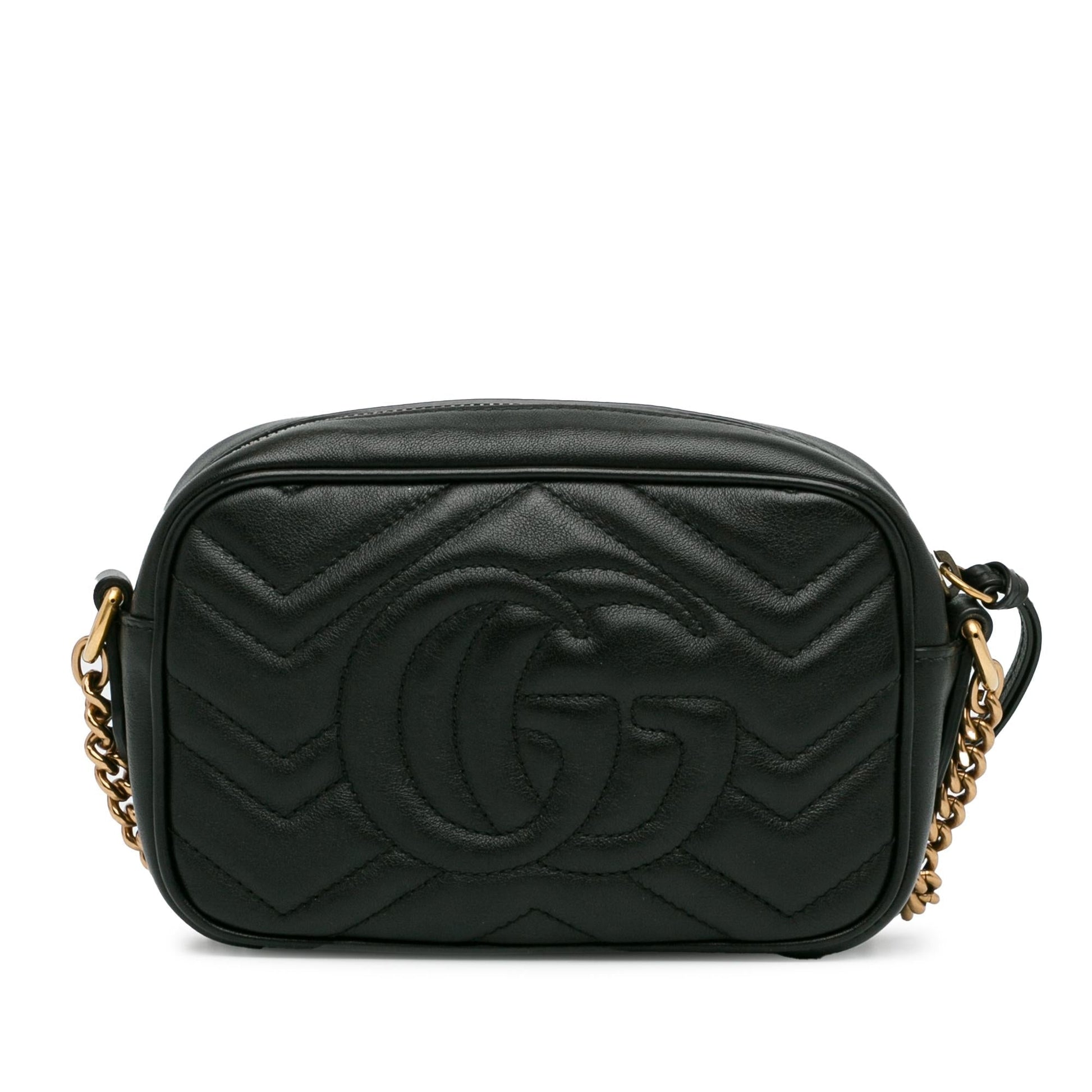Gucci GG Marmont SHG-FuNYR9 Matelasse Calf Black Mini Crossbody Bag
