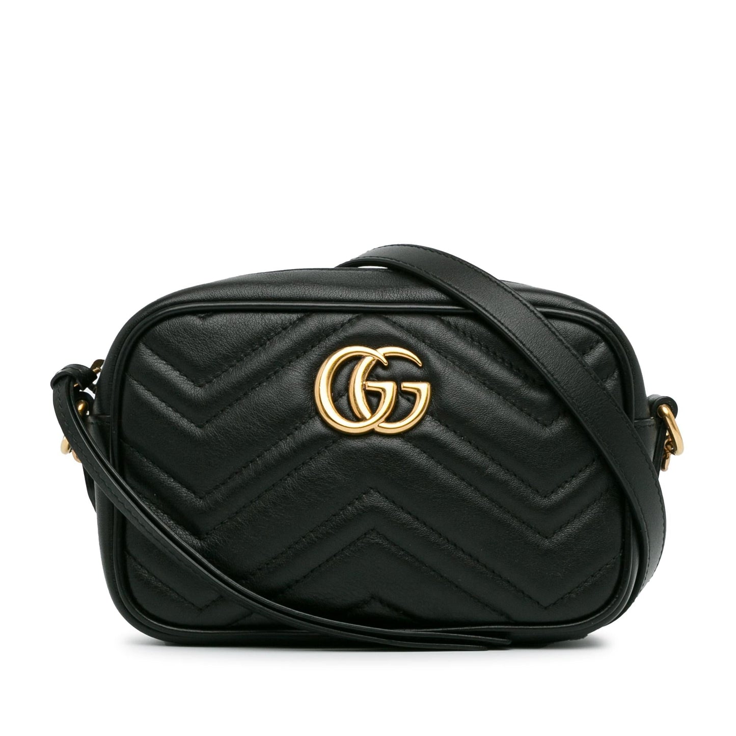 Gucci GG Marmont SHG-FuNYR9 Matelasse Calf Black Mini Crossbody Bag