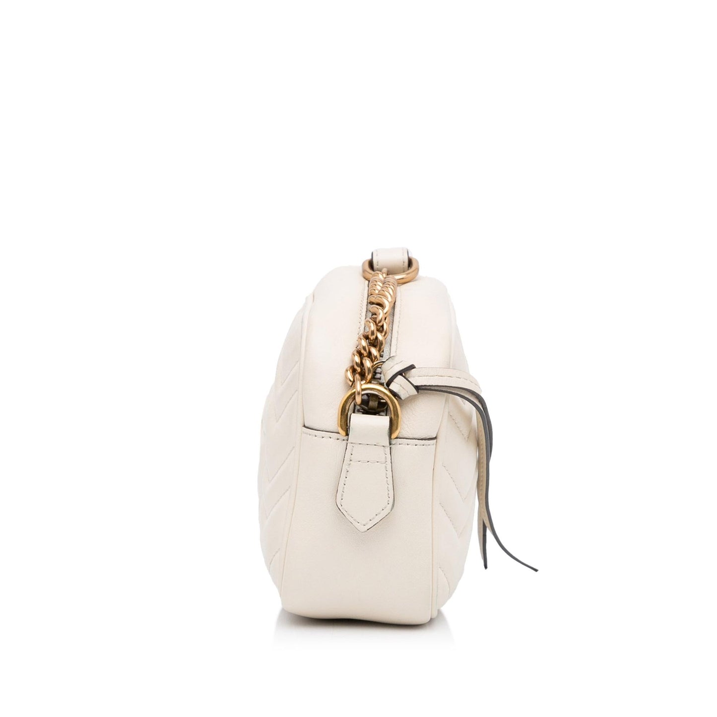 Gucci GG Marmont SHG-hPqMcj Matelasse Calf White Mini Crossbody Bag