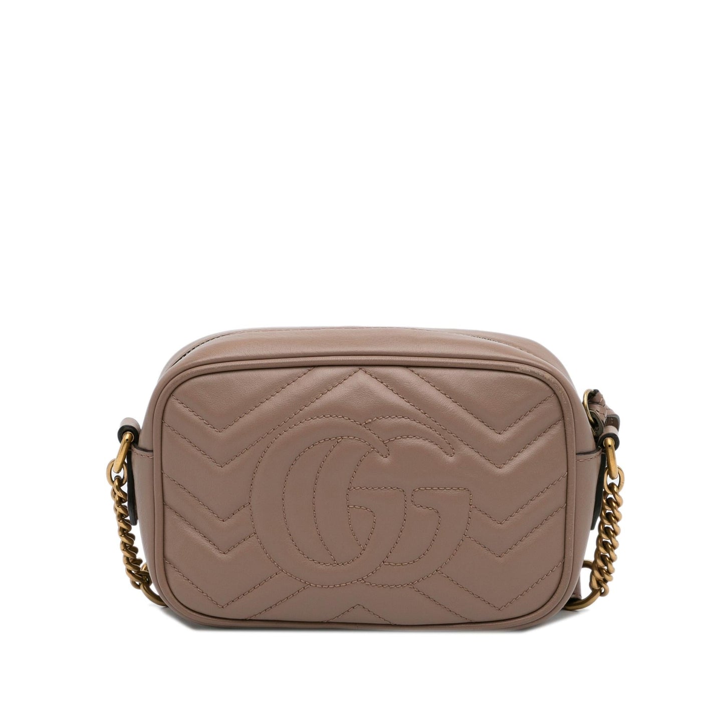 Gucci GG Marmont SHG-G4ySXO Matelasse Calf Brown Mini Crossbody Bag