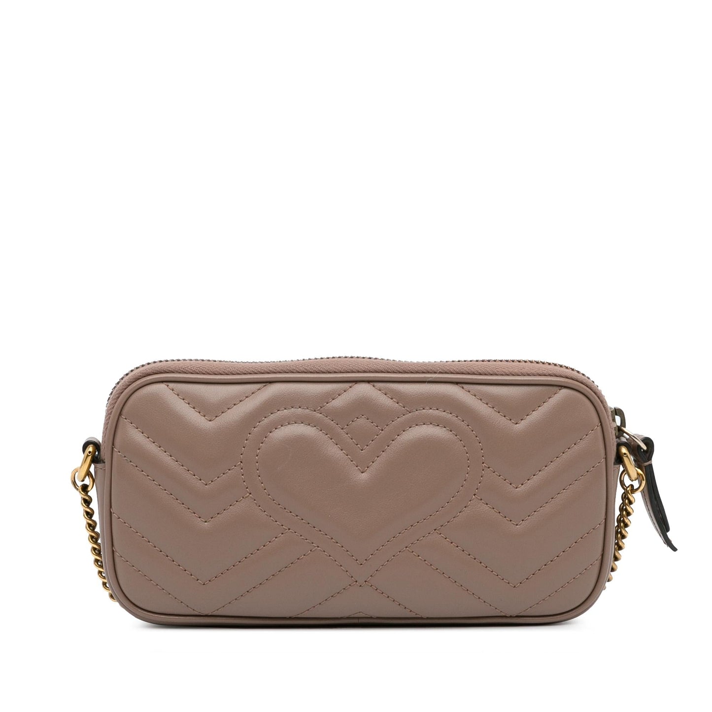 Gucci GG Marmont SHG-lhU1gO Matelasse Calf Brown Mini Crossbody Bag