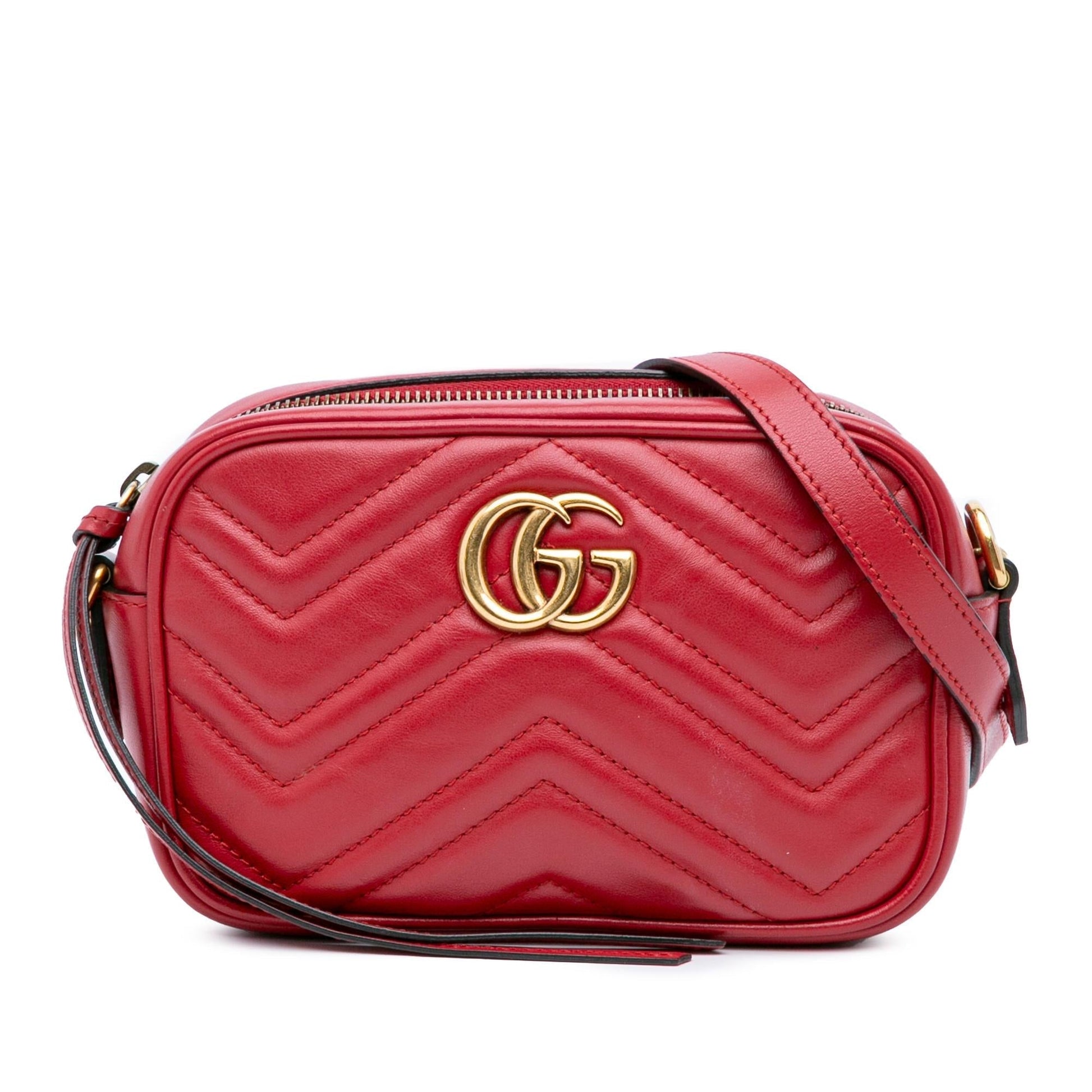 Gucci GG Marmont Matelasse Leather Calf Red Crossbody Bag