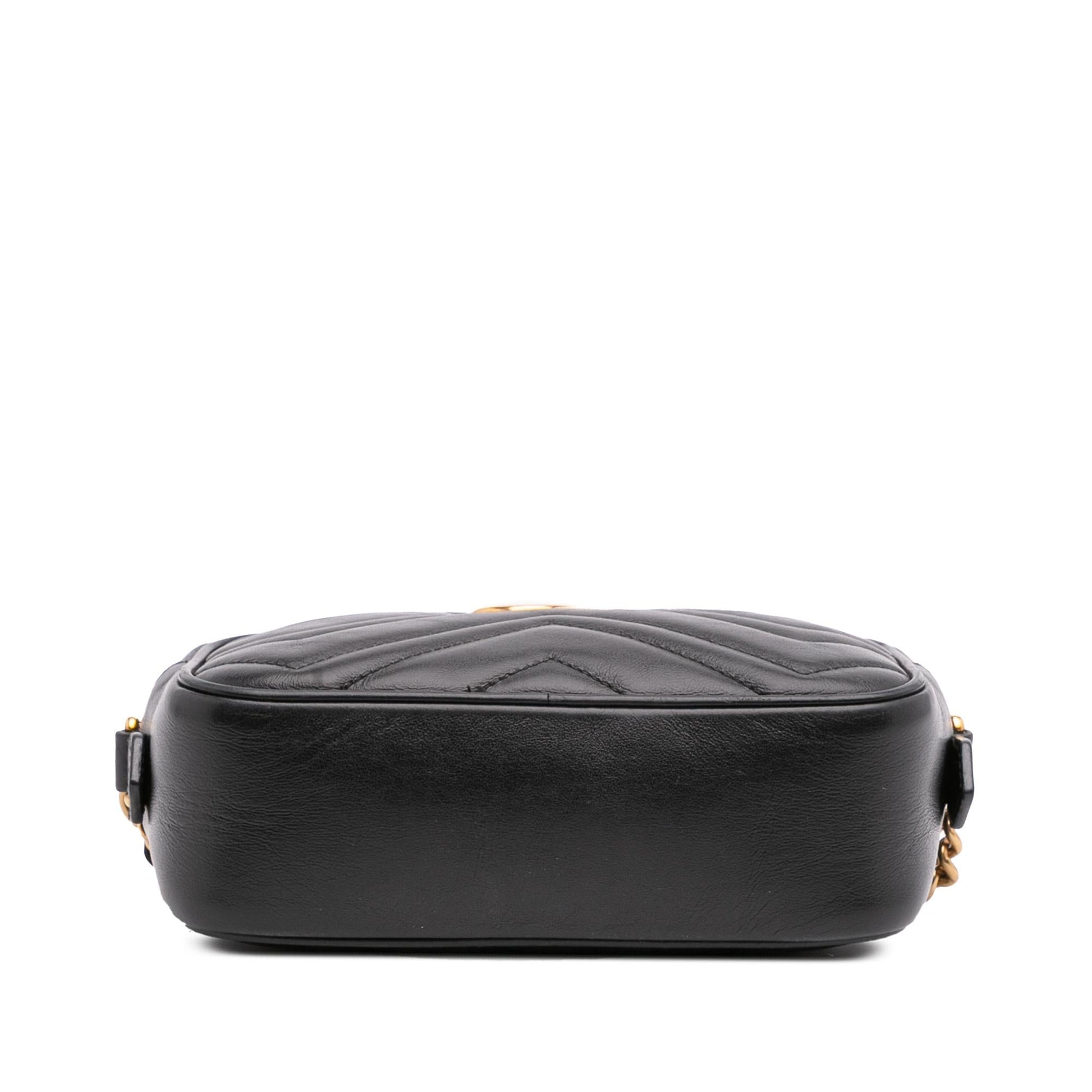 Gucci GG Marmont Matelasse Leather Calf Black Crossbody Bag