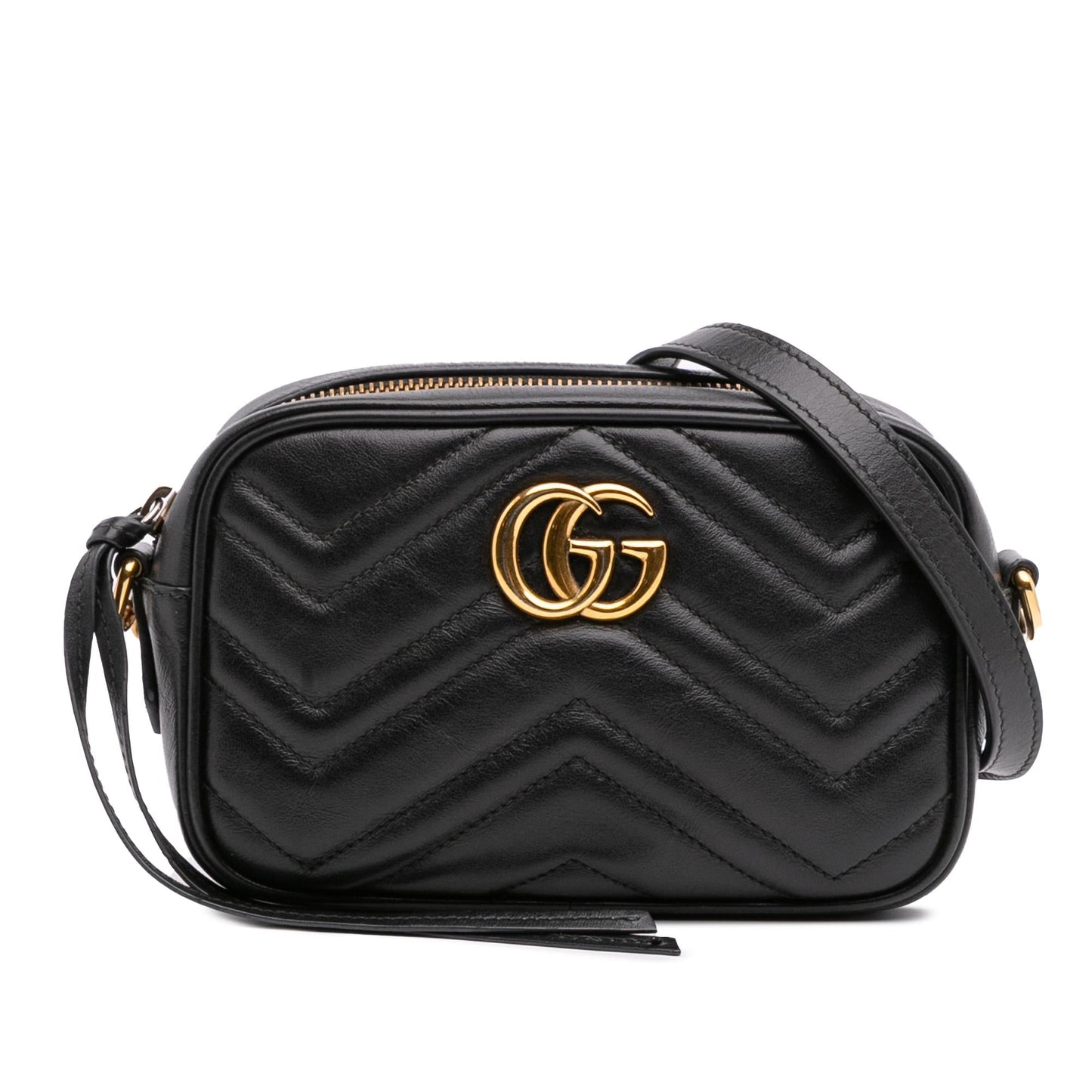 Gucci GG Marmont Matelasse Leather Calf Black Crossbody Bag Crossbody 2