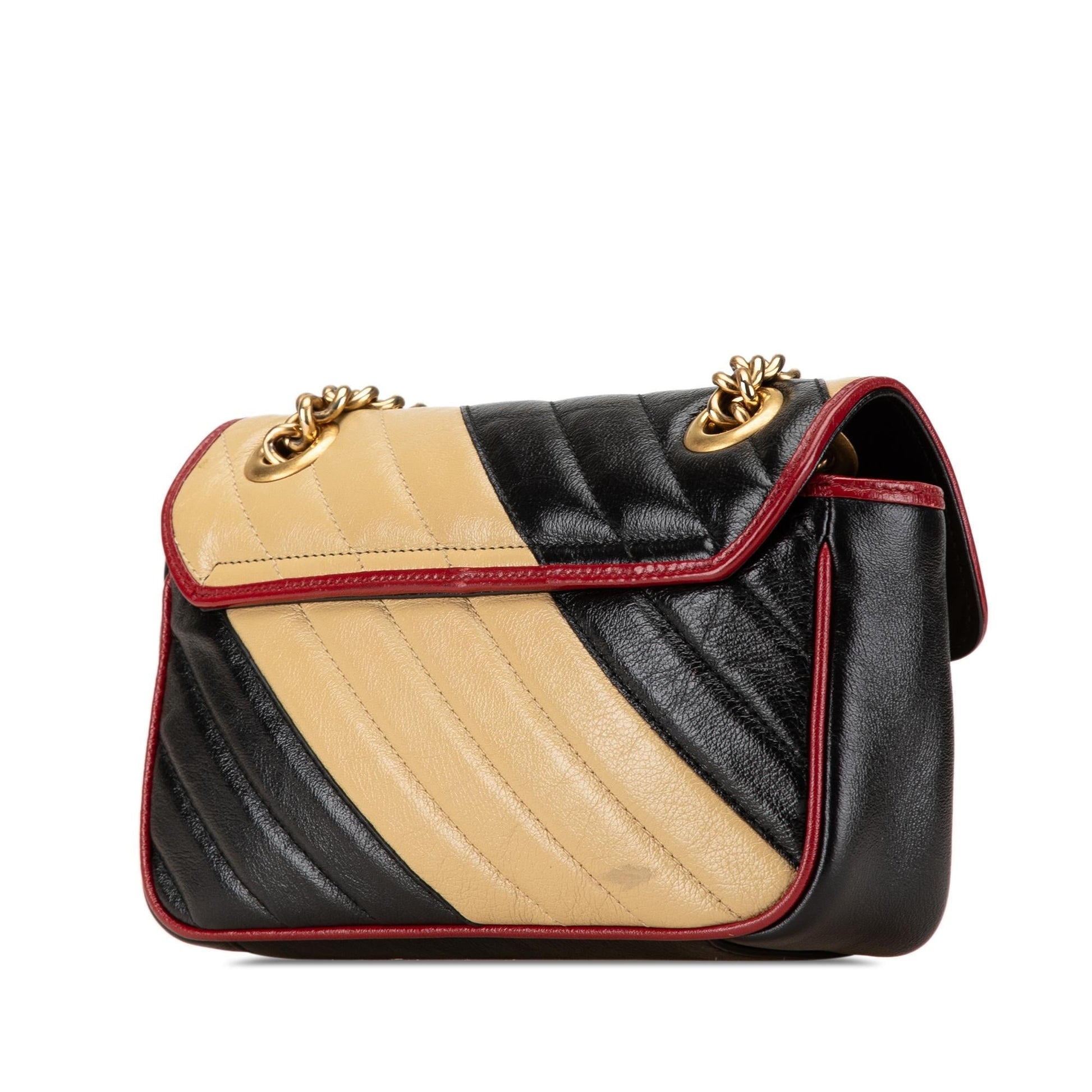 Gucci GG Marmont Torchon Flap Matelasse Leather Calf Black Crossbody Bag Crossbody 4