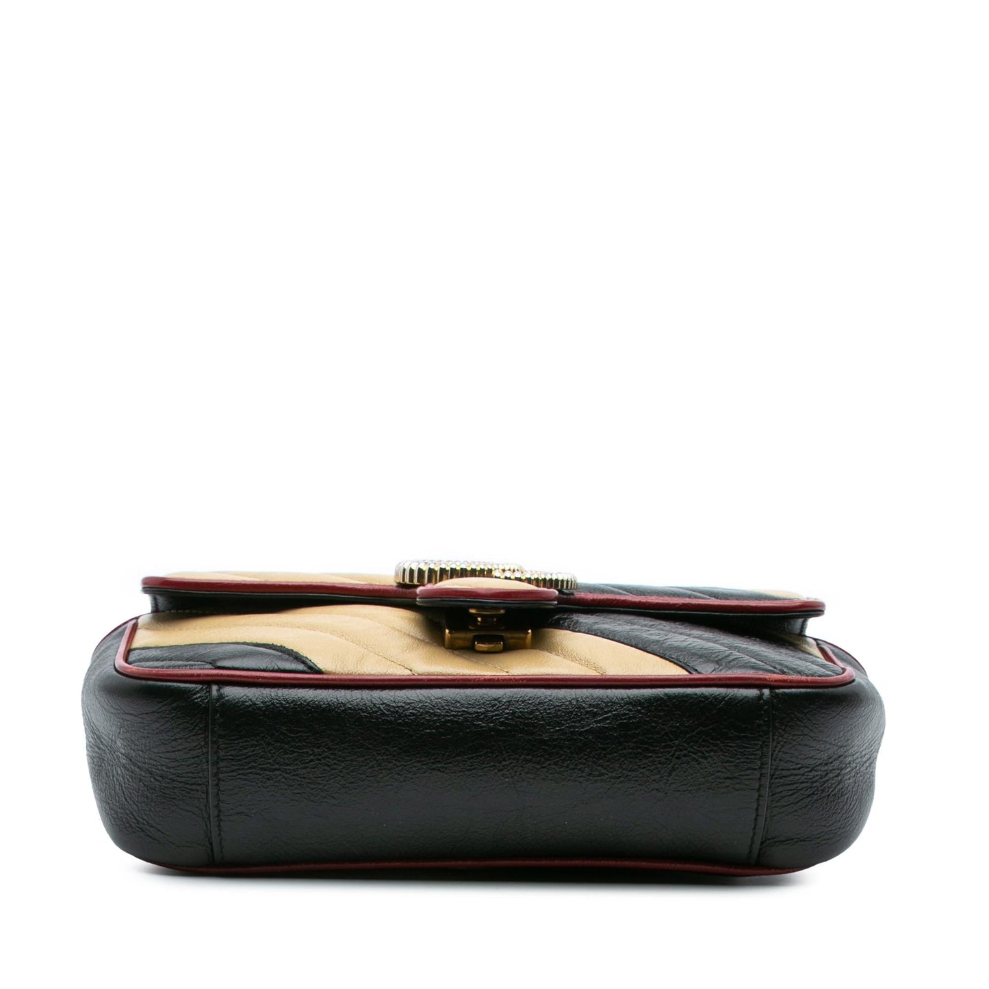 Gucci GG Marmont Torchon Flap Matelasse Leather Calf Black Crossbody Bag Crossbody 3