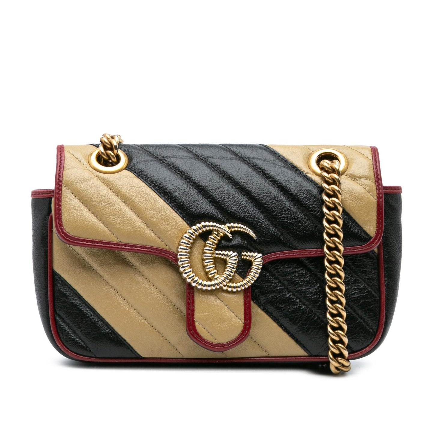 Gucci GG Marmont Torchon Flap Matelasse Leather Calf Black Crossbody Bag Crossbody 3