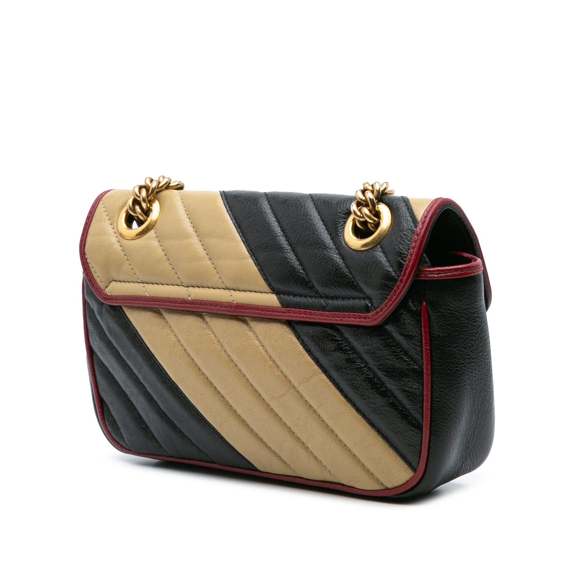 Gucci GG Marmont Torchon Flap Matelasse Leather Calf Black Crossbody Bag Crossbody 3