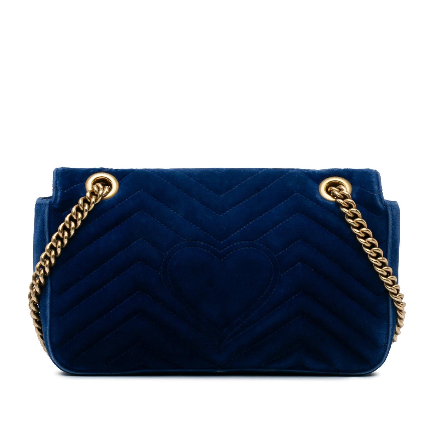 Gucci GG Marmont Velvet SHG-J4w2zv Matelasse Blue Mini Crossbody Bag