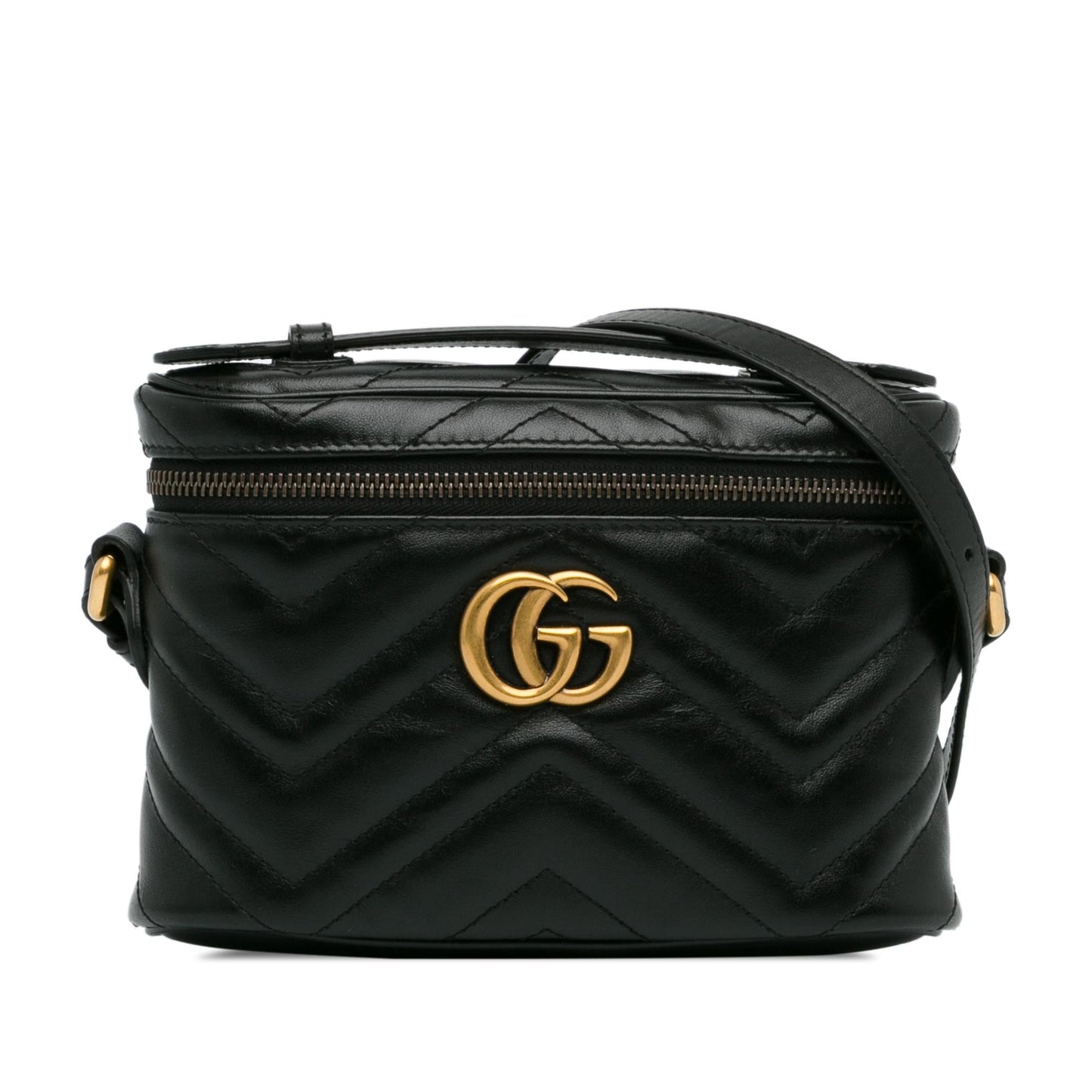 Gucci GG Marmont SHG-EaRuAN Calf Black Mini Satchel Bag