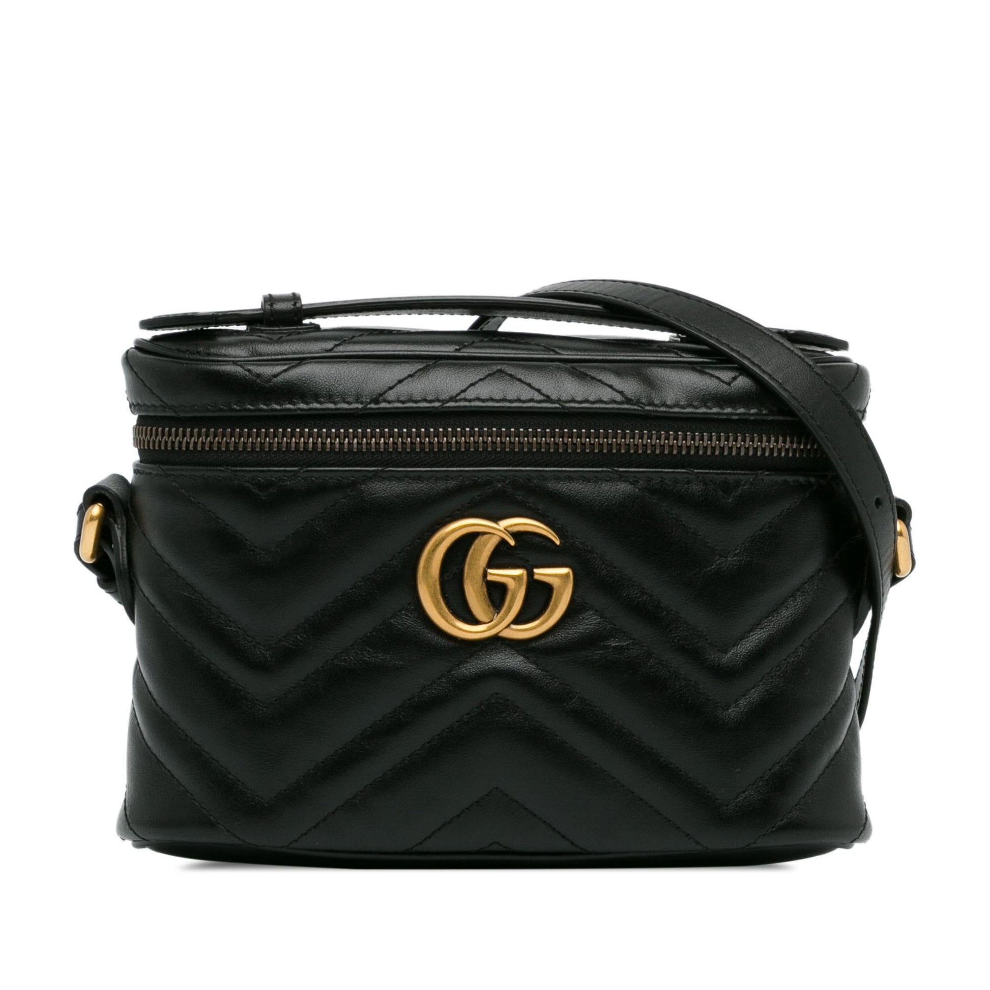 Gucci GG Marmont SHG-EaRuAN Calf Black Mini Satchel Bag