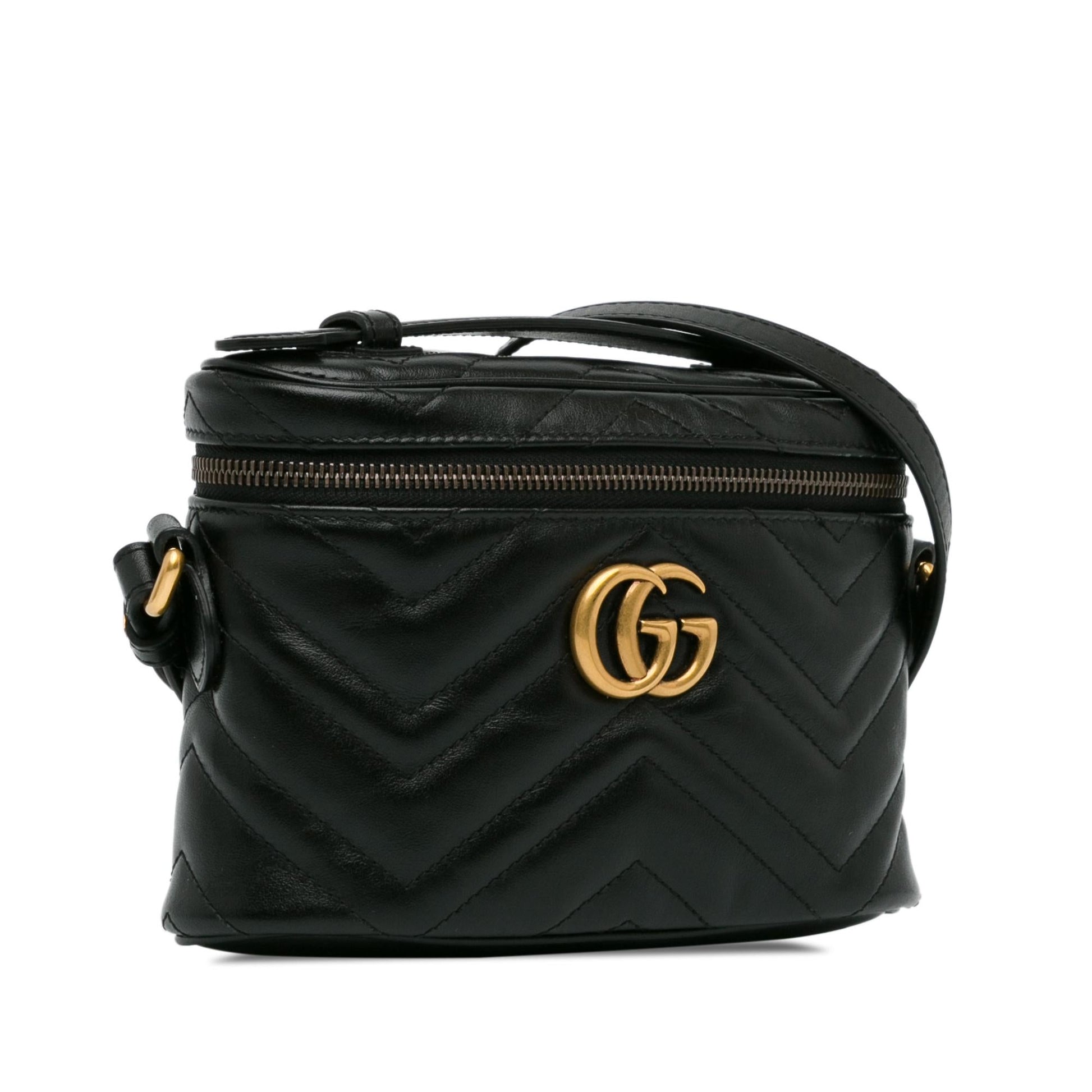 Gucci GG Marmont SHG-EaRuAN Calf Black Mini Satchel Bag
