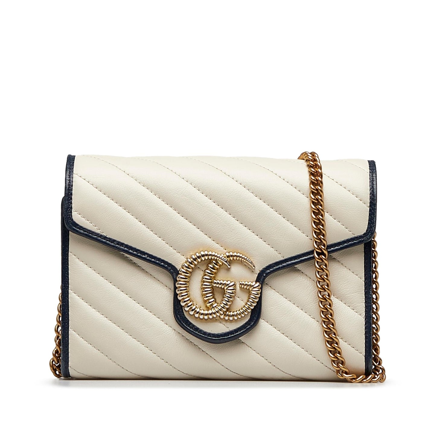 Gucci GG Marmont Wallet on SHG-CNzPqQ Calf White Mini Chain Crossbody Bag