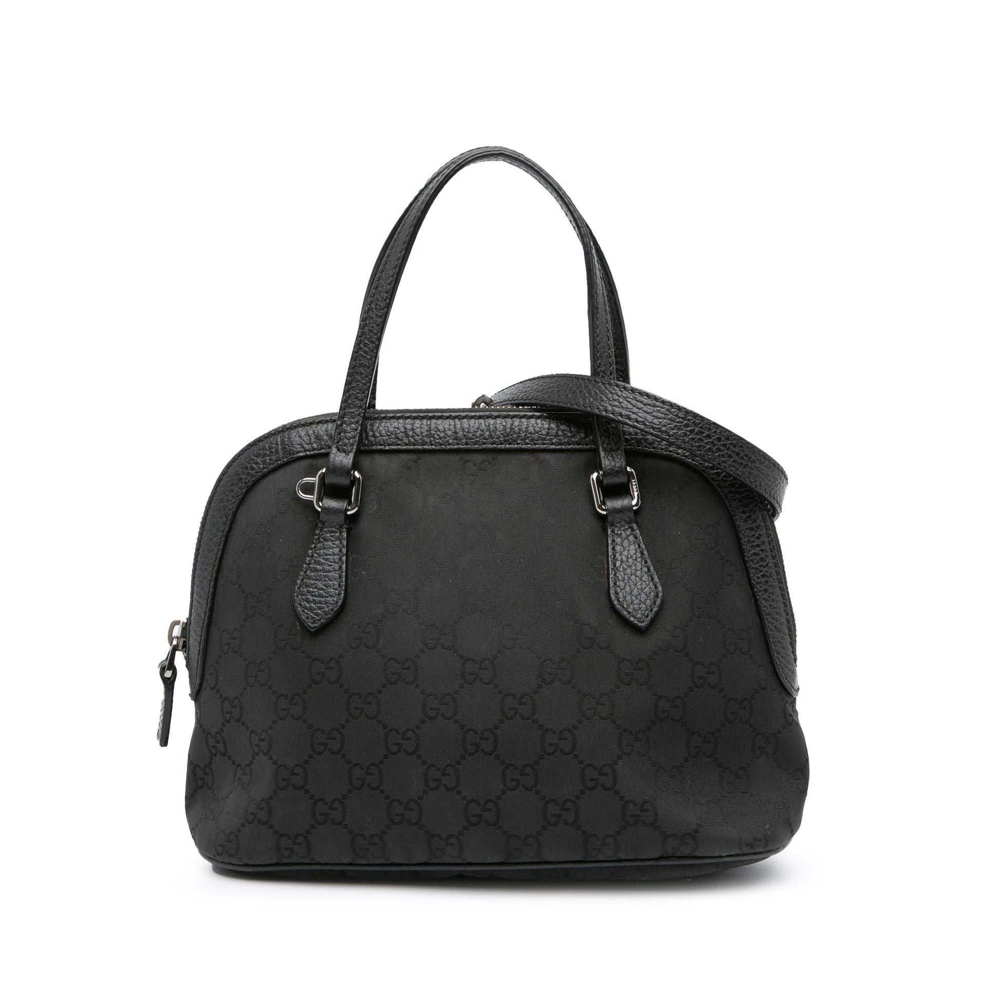 Gucci GG Dome Nylon Calf Black Mini Satchel Bag